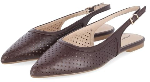 Apple of Eden Deen 87 TDM Damen Slingballerinas Glattleder in braun - Gr. 39
