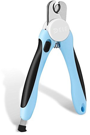 Flexzion Dog Nail Clipper - Pet Cat Toe Claw Trimmer Scissor Grooming Tool With Stainless Steel Blades File Easy Grip Handle Safety Guard To Avoid Overcutting For Small Medium Large Breed Puppy 1 Blu