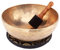 Bodhi Tibetische Klangschale Ø 35 cm | Handgefertigtes Klangschalen Set inkl. Kissen & Klöppel | Singing Bowl aus Indien | Ideal als spirituelles Geschenk | Meditationszubehör aus Bronze