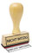 Stemplino® Textstempel - nicht witzig - 50mm x 15mm Holzstempel mit Text Bürostempel Firmenstempel Stempel Büro Text Stempel