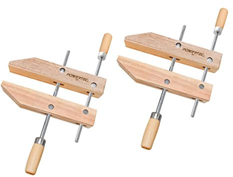POWERTEC 71524 Wooden Handscrew Clamp – 10 Inch | Hand Screw Clamps for Woodworking, 2PK