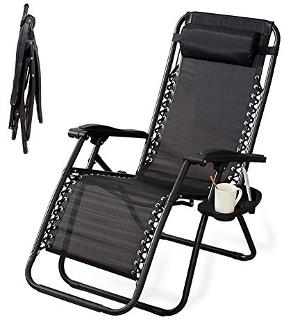 LJBOZ Relaxliege Liegestuhl Gartenliege | Gartenstuhl | Klappbar und Verstellbar, Ergonomische Relaxsessel, bis 120 kg Belastbar, Air Comfort