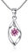 Zolkamery Collier Femme Argent Fin 925 avec Zirocon Cubique 5A Rose, Collier argent en Forme Tordue, Collier Chaîne Pendentif Hypoallergénique pour Femme Fille Mariage Soirée Cadeau