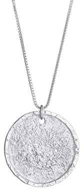 Kuzzoi Herren Silber-Halskette mit Münz Anhänger Rund (25 mm), Halskette für den Mann in 925 Sterling Silber, Kette mit antiken Coin, Herrenkette mit Anhänger handgearbeitet