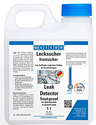 WEICON Lecksucher frostsicher 1 L | schnelles Auffinden von undichten Stellen, Rissen und Lecks