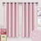 NAPEARL Kinderzimmer Gardinen mit Silberner Sterne, Hellpink Ösenvorhang für Mädchen Kinderzimmer, 2 Stücke Sterne Verdunkelungsvorhang mit den Raffhaltern, Jeder H 137 X B 132cm