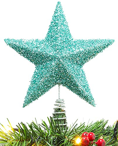 Christmas Concepts® 28cm Funkelnd Baumkronen-Stern - Luxuriöse Weihnachtsdekoration (Mint Green)