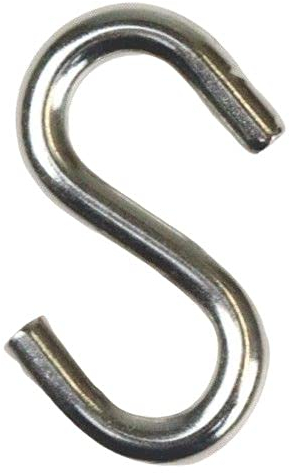 Apona S-Haken 25mm, 3mm ø symmetrisch vernickelt (30 Stück)