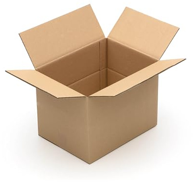 KK Verpackungen Versandkartons 400 x 300 x 150-300 mm Braun 2-wellig (Außenmaß 414 x 314 x 322 mm) Variable Höhe bei 150 mm | 5 Stück, Faltkartons Kartons für Versand als DHL Paket Hermes M DPD GLS L
