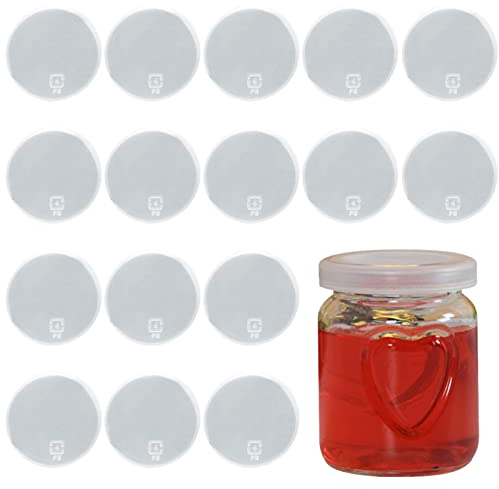 Keho Keho Kehongdun Set of 50 Reusable Yogurt Pot Lids, Hermetic Seal, Round Food Covers, Microwave & Dishwasher Safe, Food Saver Covers (45MM)