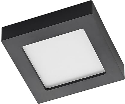 PRIOS LED Deckenleuchte Alette (Modern) in Schwarz aus Aluminium (1 flammig,) - Lampe Deckenlampe Badezimmerleuchte