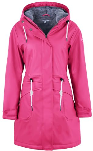 rhythm of the rain Damen Friesennerz Warm Gefüttert Wasserdichte Regenjacke Mit Kapuze