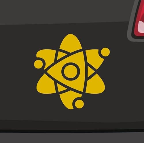 Atom Aufkleber -6 Größen 21 Farben- Physics Kraftwerk Proton Neutron Teilchen