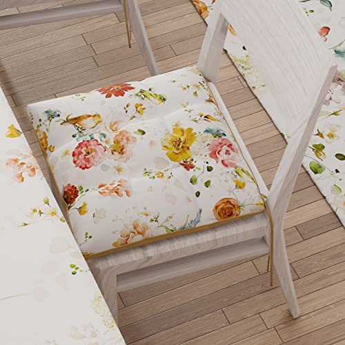 PETTI Artigiani Italiani - Set 6 Cuscini per Sedie Cucina, Coprisedie in Microfibra con Stampa Digitale e Laccetti, 100% Made in Italy