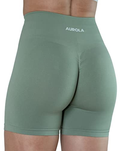 AUROLA Intensify Workout Shorts für Frauen Nahtlose Scrunch Short Fitnessstudio Yoga Laufen Sport Aktive Übung Fitness Shorts(M,Iceberg Green)