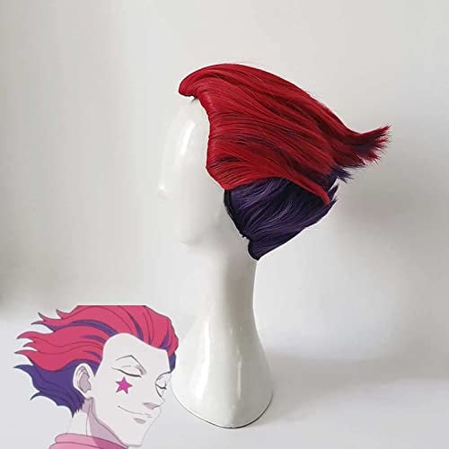 SXHMSAL Hunter Hisoka Perücke, Cosplay, Anime, Rot, Kunsthaar, geflochten, geeignet für Halloween, Party, Karneval, Nachtleben, Konzerte, Geschenk für Anime-Fans