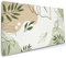 Mauspad mit grünem, abstrakem Pflanzenmuster, verlängertes großes Mauspad mit Boho-Design, rutschfeste Gummiunterseite, genähten Kanten, wasserdicht, Gaming, Heimbüro, 90 x 40 cm, XXL