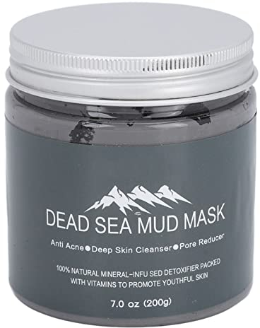 Mascarilla Facial de Barro del Mar Muerto de 200 G, Mascarilla para el Cuidado de la Piel Mascarilla Exfoliante Negra Limpieza Profunda, Hidratante de Limpieza Profunda para el Cuerpo de la Cara para