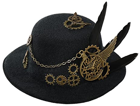 BPURB Steampunk Accessories Mini Top Hat for Women Headband Halloween Cosplay Costume