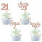 36 Stück 21st Birthday Cupcake Toppers Glitter Hallo 21 Geburtstag Tortendeko Cheers to 21 Twenty-one Muffin Dekoration for 21st Birthday Teenager Party Kuchen Dekoendeko Roségold