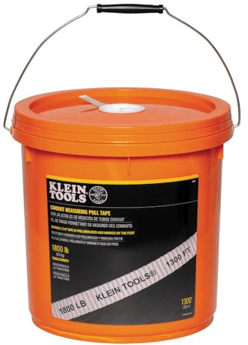 Klein Tools 50131 Rohr-Maßband für Schwerlastkabel- und Drahtziehen, 816,5 kg x 1300 m lang