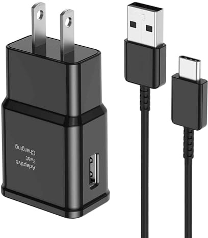 USB C Samsung Charger Fast Charging Android Phone Charger Type C 6.6ft Cord Cable for Samsung Galaxy Phone S10/S9/S8/Plus/A51/A52/A53/S25/S24/S23/S22/S21/S20/Ultra/Note20/Note10/Note9/Note8/Black