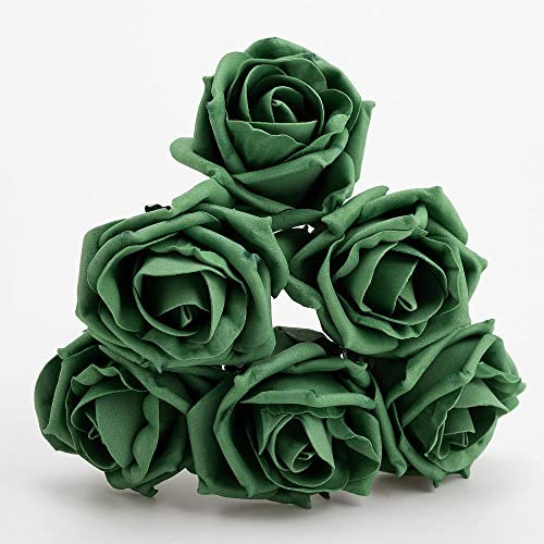 Italian Options Colourfast Artificial Foam Rose Flowers Wedding Bouquet, 5cm, Emerald