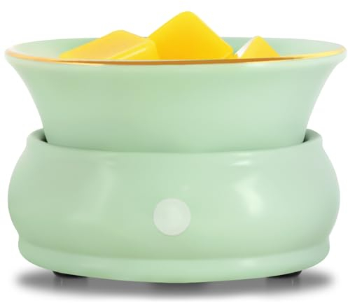 Electric Wax Melt Burner Warmer- Bobolyn 3-in-1 Electric Oil Burner Ceramic Scented Candle Wax Melter Fragrance Oil Burners for Home Office Bedroom Living Room Decor - Greensmoke