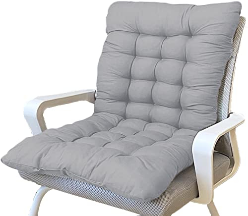 DG Catiee Weiches Sitzkissen für niedrige Rückenlehne, mit Befestigungsbändern, Liegestuhl-Sitzkissen mit Rückenlehne, Rückenkissen, Sitzkissen für Zuhause und Büro (60 x 40 cm, Grau)