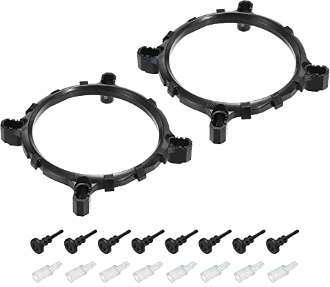PATIKIL CPU Cooling Bracket Heatsink Bracket Cooling Mounting Sheet Plate Black Round Shape with 8 Screws for 775 1155 1366 CPU PC Heatsink Fan Pack of 2