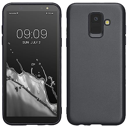 kwmobile Case kompatibel mit Samsung Galaxy A6 (2018) Hülle - Schutzhülle aus Silikon metallisch schimmernd - Handyhülle Metallic Grau