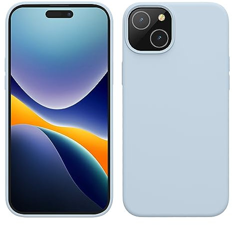 kwmobile Case for iPhone 15 Plus Case - Soft TPU Silicone Cover - Light Blue Matte