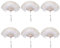 MoreChioce 6PCS Foldable Feather Fan, 1920s Vintage Style Flapper Hand Fan Fabric Plastic Frame Marabou Feather Fan for Women Costume Party Photoshoot Wedding Decoration,White
