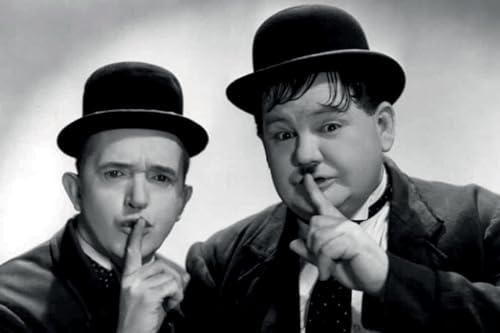 Ontrada Blechschild 12x18cm gewölbt Laurel & Hardy Dick & Doof Leise Schild