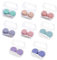 Juleioube 8 Pcs Contact Lens Case Travel Contact Lens Container Box Random Color Portable Left/Right Eyes Contact Lens Holder with Storage Box Tweezers