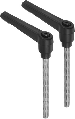 QUARKZMAN 2 Stück Klemmhebel Griff M6 x 80mm Außengewinde Schraube Edelstahl 304 mit Zinklegierung Verstellbare Handgriff Spannhebel für Werkzeugmaschinen Schweißgeräte Druckgeräte, Schwarz