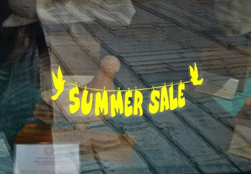 Rakelfix Schaufensteraufkleber Summer Sale Vögel ca.60cm Aufkleber Werbung Schaufenster Beschriftung