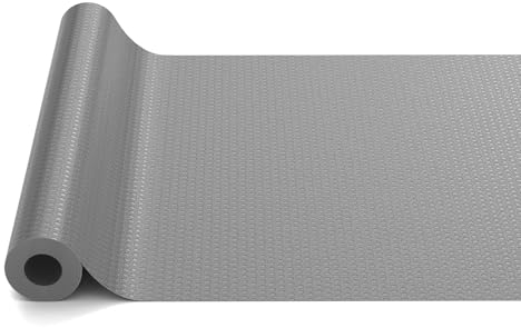 Bäcker & Lecker Schubladenmatte Antirutschmatte küche 34x400 cm Kühlschrank matten schubladen Einlagen Zuschneidbar Schubladen Matte für Küchenladen Kühlschran Regale grau