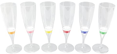 Verre à Champagne Lumineux, 6 PCS LED Verre à Cocktail Lumineux PS 50ML Gobelet à Vin Lumineux LED Interrupteur Automatique Ensemble de Gobelet à Vin, Ensembles de Verres