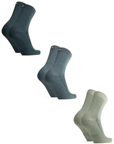 DANISH ENDURANCE Chaussettes en Fibre de Bambou, Homme Femme, 3 Paires, Multicolore (1x Vert foncé, 1x Vert clair, 1x Vert), 48-51