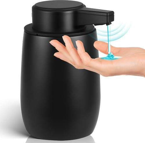 Phneems Seifenspender Automatisch Elektrischer Seifenspender Mit Sensor 3 Stufen Verstellbar Soap Dispenser Automatic SpüLmittelspender USB-Aufladung IPX5 Waterproof FüR Bad KüChe Schwarz