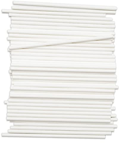 RESTALLADNWEST 100 Stück Lutscherstäbchen, Cake Pops, Lolly Sticks, Papierstäbe, Kuchenaufsatz, Länge 7,3 cm, für Lutscher, Cake Pops, Süßigkeiten, Pralinen, Kekse
