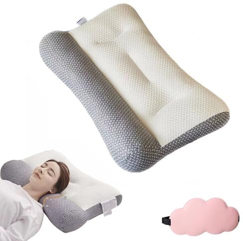 Outfany kuschelwolke Kissen,Outfany Cozy Cloud Pillow,Pillowfor Sleep Apnea,Orthopedic Neck Traction Pillows, Ergonomisches Nackenstützkissen Für Seiten- Und Rückenschläfer (900g)
