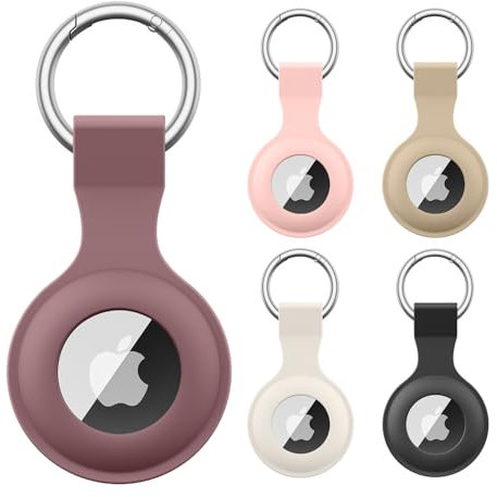 5 Pièce Étuis pour Apple AirTag 2021, Airtag Porte Clé - Anti-Chute et Anti-Rayures pour Animaux Portefeuilles et Bagages, Compatible avec Le Nouvel Air tag Locator Tracker Étui (Pack C)