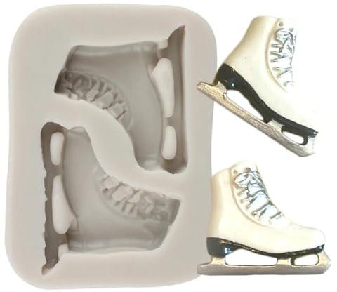 Silikon-Backform, 6,1 x 4,4 cm breit, Schlittschuhe, Kuchen, Fondant, Kuchendekoration, Werkzeuge, Süßigkeiten, Harz, Schokoladenformen
