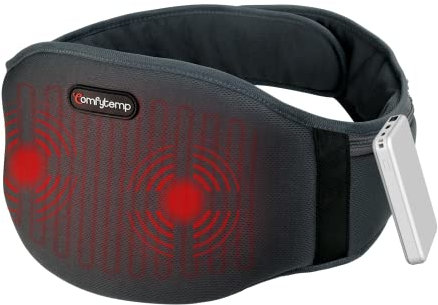 Comfytemp Vibrationsmassage Wärmegürtel für Rücken mit 25Wh Akku,18x147cm Kabellos Heizgürtel Massagegerät mit 3 Wärmestufen & 3 Massagemoden,Ultraweich Rückenwärmer mit Abschaltautomatik-L