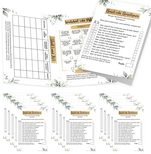 Carreneu 15 Hochzeitsspiele Karten für Gäste,Lustige Hochzeitsbingo,Hochzeitsfeier Hochzeitsspiele Karten,JGA Accessoires Frauen,Junggesellenabschied Frauen,Summer Party
