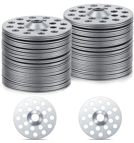 200 rondelle per viti in gesso da 2,5 cm, in metallo zincato, anelli di riparazione per intonaco, bottoni piatti per soffitto, rondella per fori di fissaggio a muro a secco