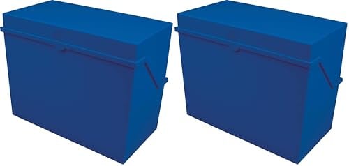 Helit H6214534 - Karteikarten Box „the index“ DIN A5 quer, Kleinkartei blau für ca. 500 Karten (Packung mit 2)