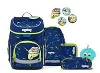 ergobag cubo Bundle Set AW25/26, ergonomischer Schulranzen Klassisch 6-teilig 1. Klasse Grundschule SpitzenreitBär - Dunkelblau